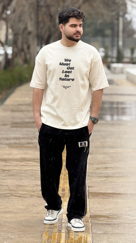 تیشرت پارچه ماکان رنگ سفید