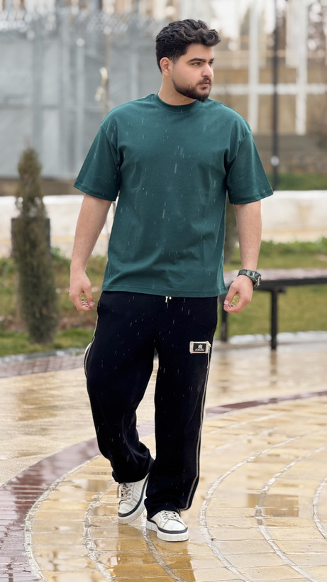 تیشرت پارچه ماکان ساده رنگ سبز کله غازی