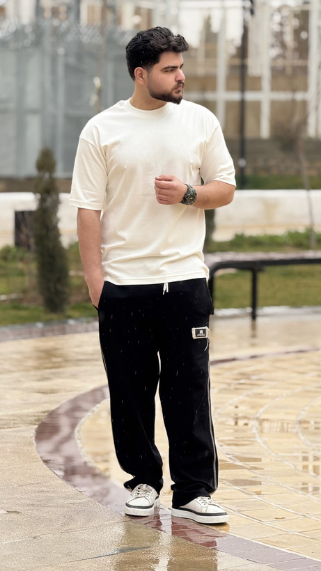 تیشرت پارچه ماکان ساده رنگ سفید