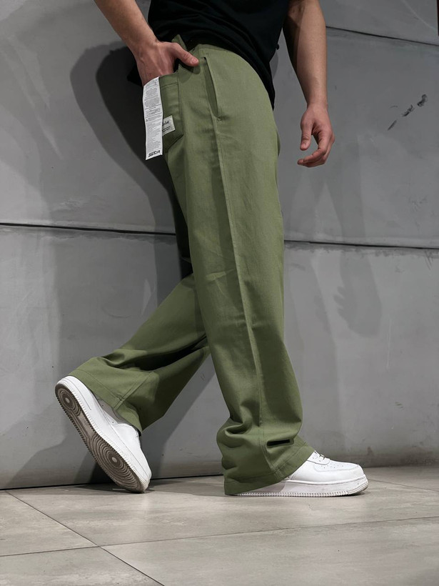 شلوار بگ کتان مردانه رنگ سبز