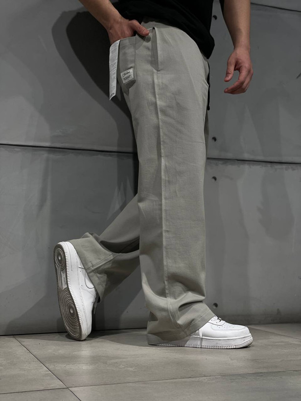 شلوار بگ کتان مردانه رنگ طوسی