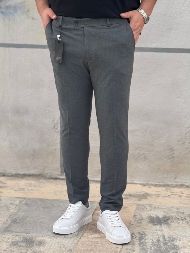 شلوار پارچه ای بزیاق رنگ طوسی