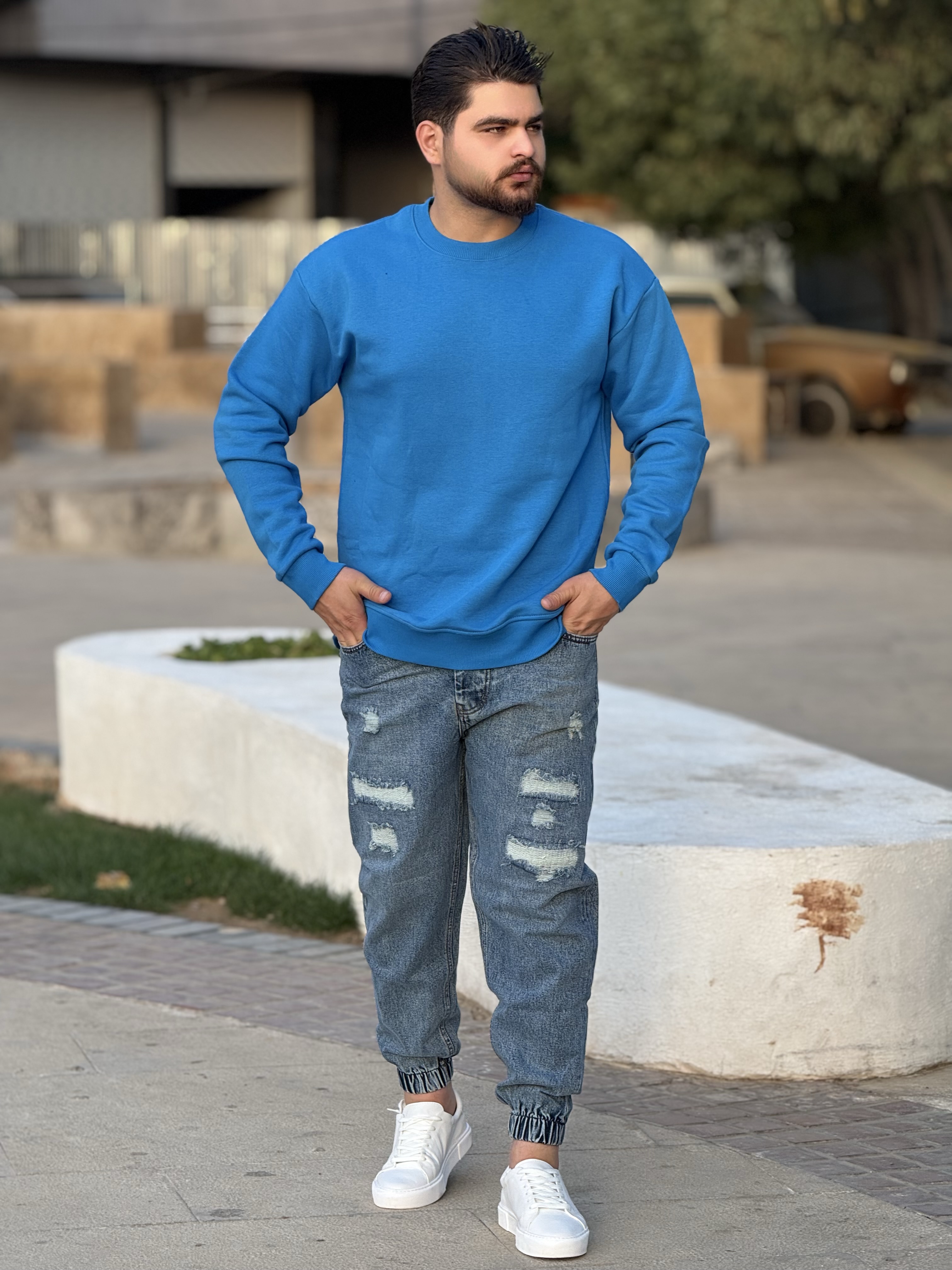 دورس بیسیک پارچه سه نخ رنگ آبی