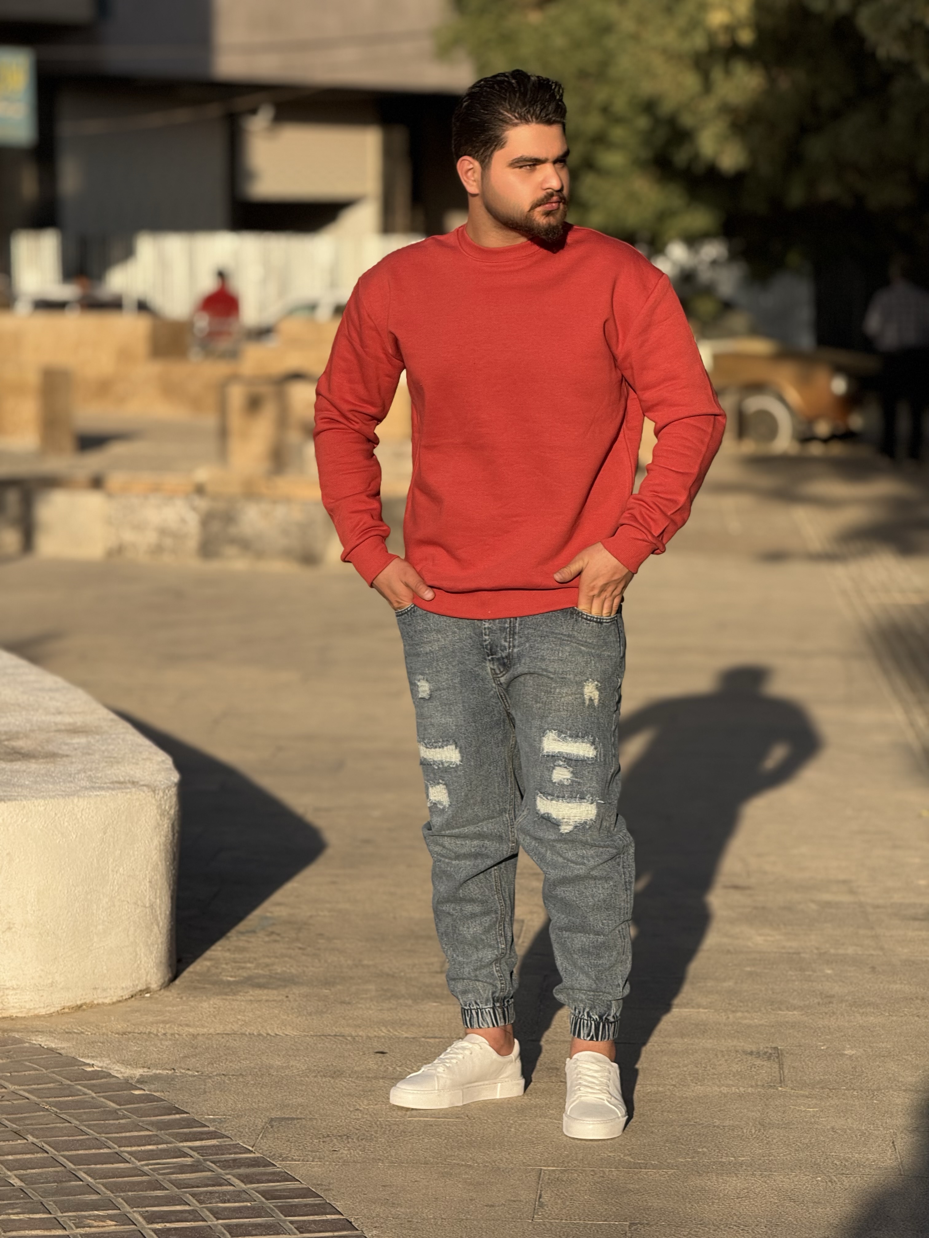 دورس بیسیک پارچه سه نخ رنگ گوجه ای