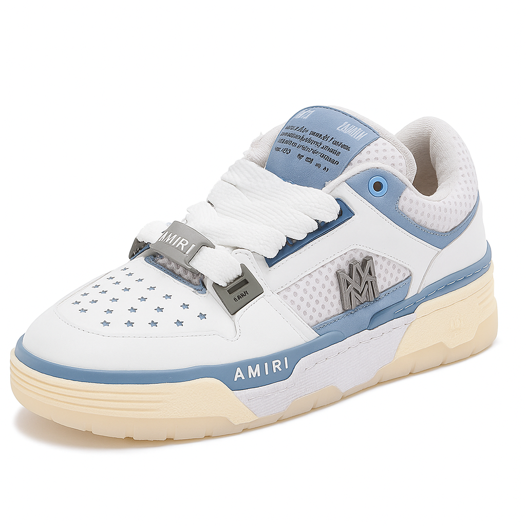 کفش امیری لژ بلند مردانه رنگ سفید-آبی