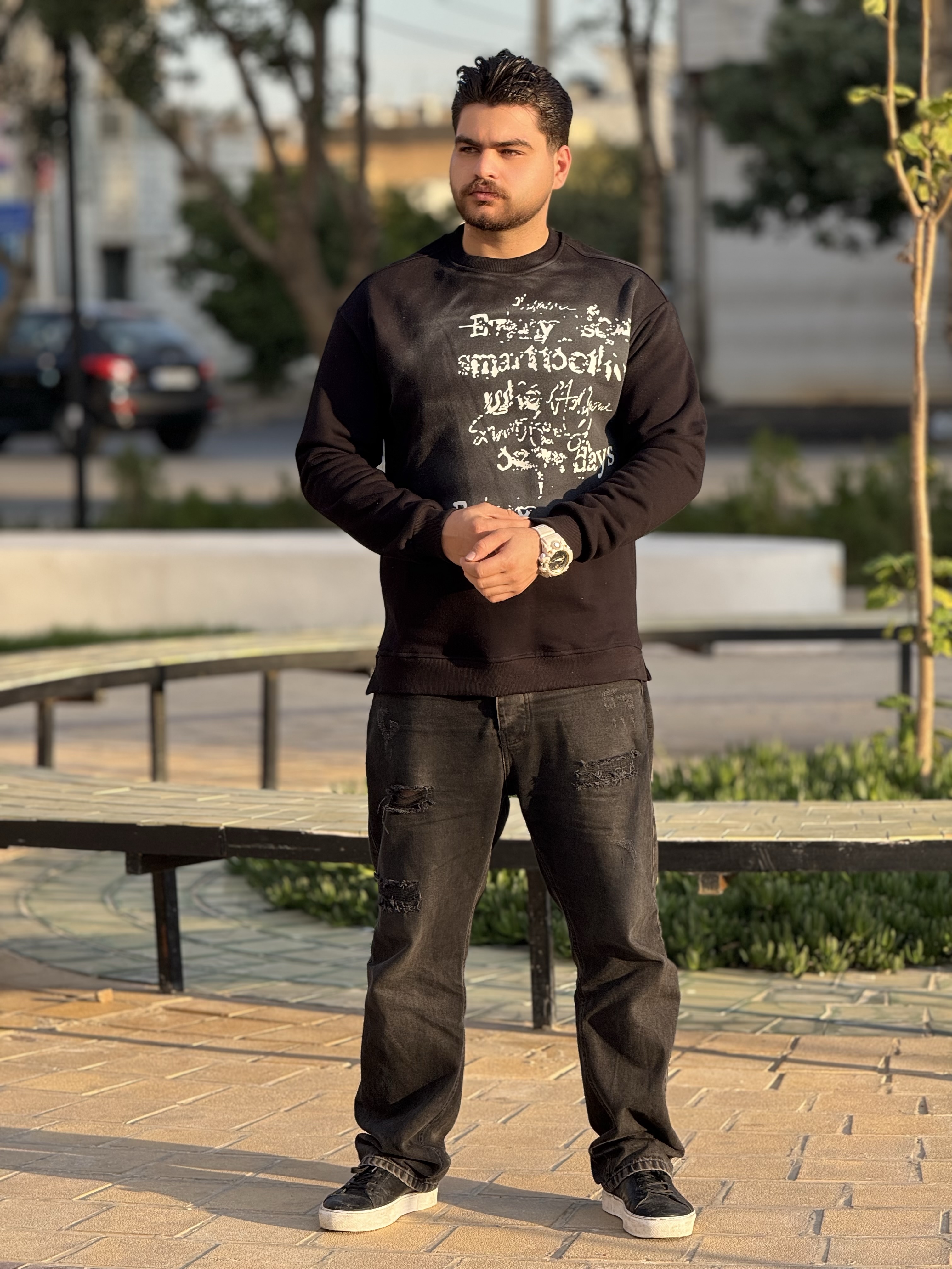 دورس سه نخ ترک طرح فونت پیسوله رنگ مشکی