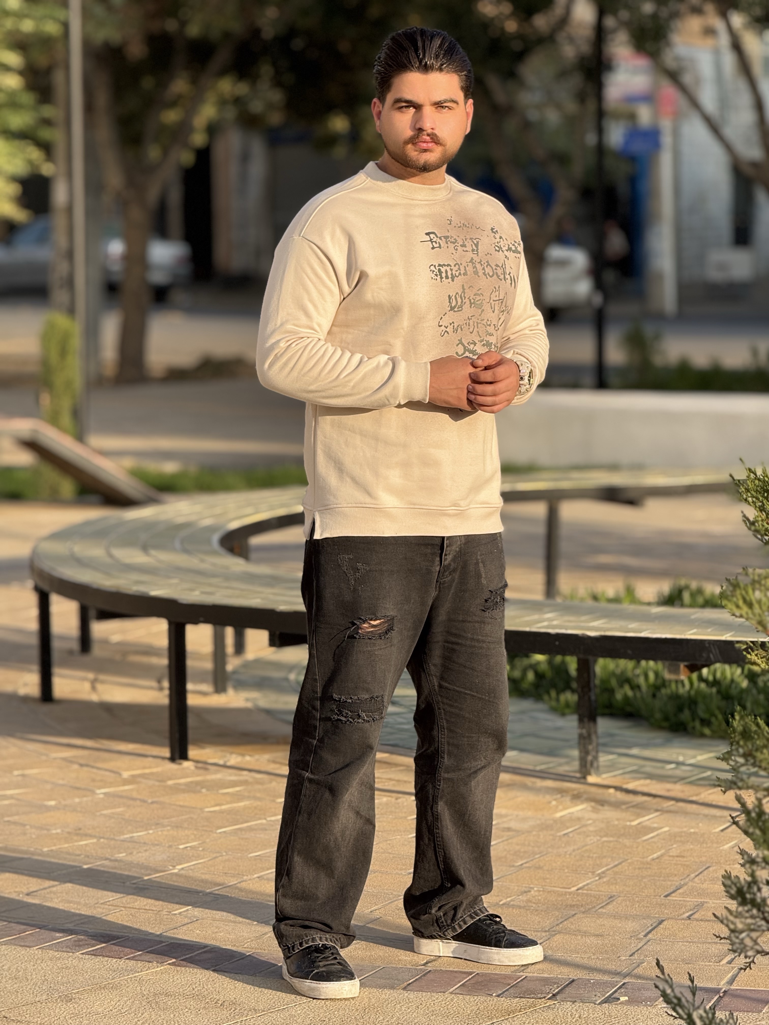 دورس سه نخ ترک طرح فونت پیسوله رنگ نسکافه ای