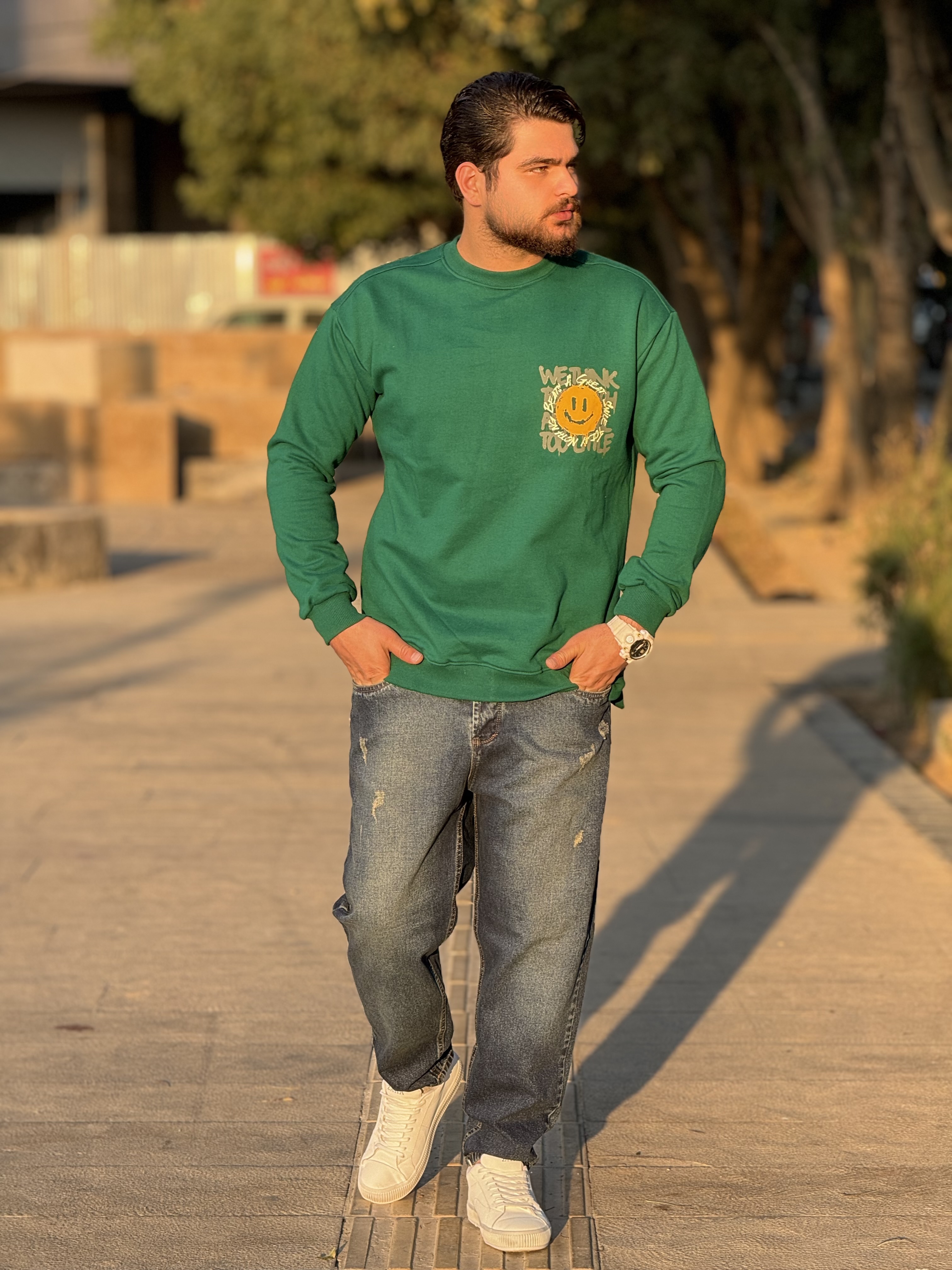 دورس سه نخ ترک طرح استیکر رنگ سبز