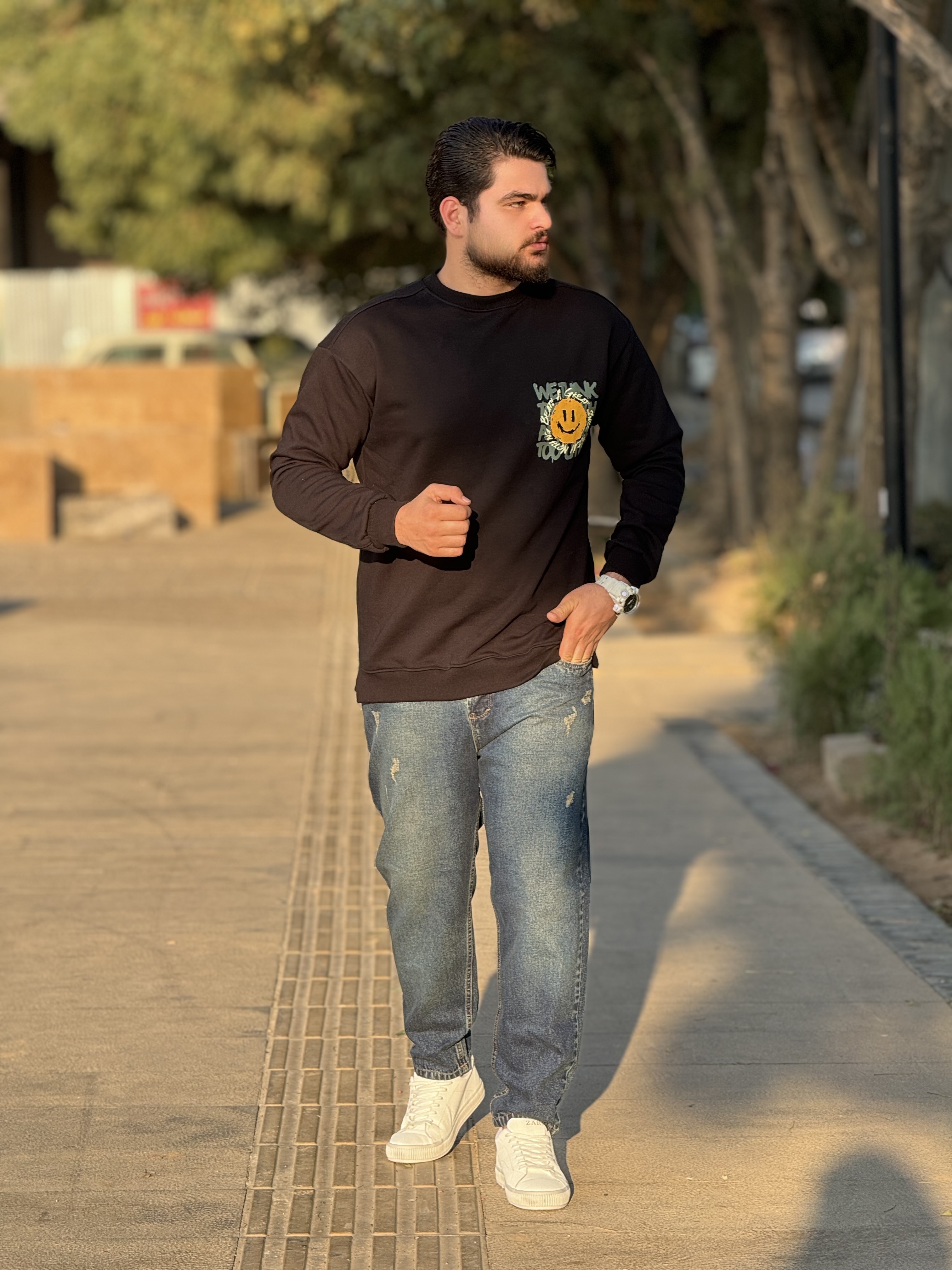 دورس سه نخ ترک طرح استیکر رنگ مشکی