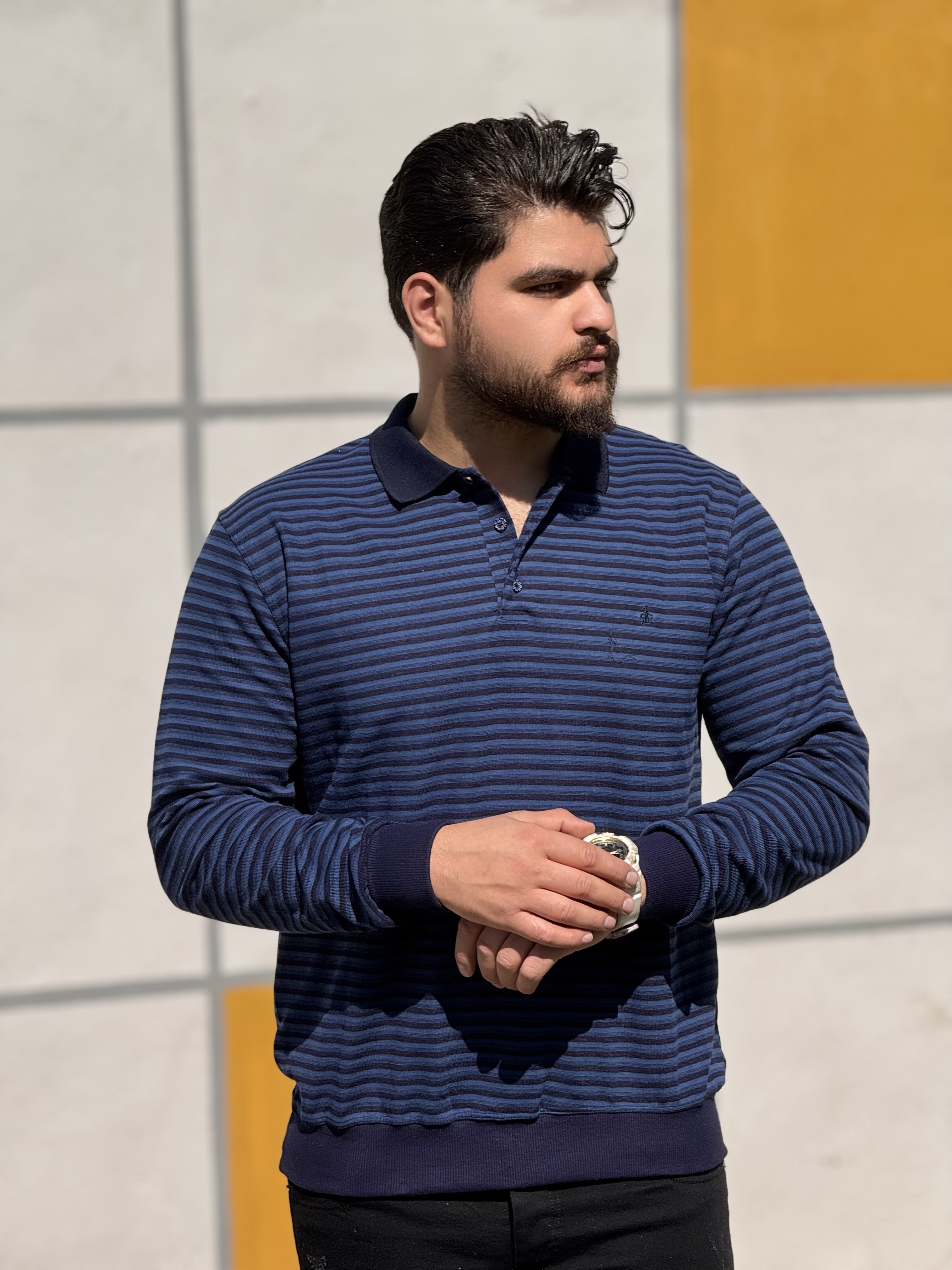 دورس رینگی یقه داره پارچه تمام‌ ترک رنگ آبی